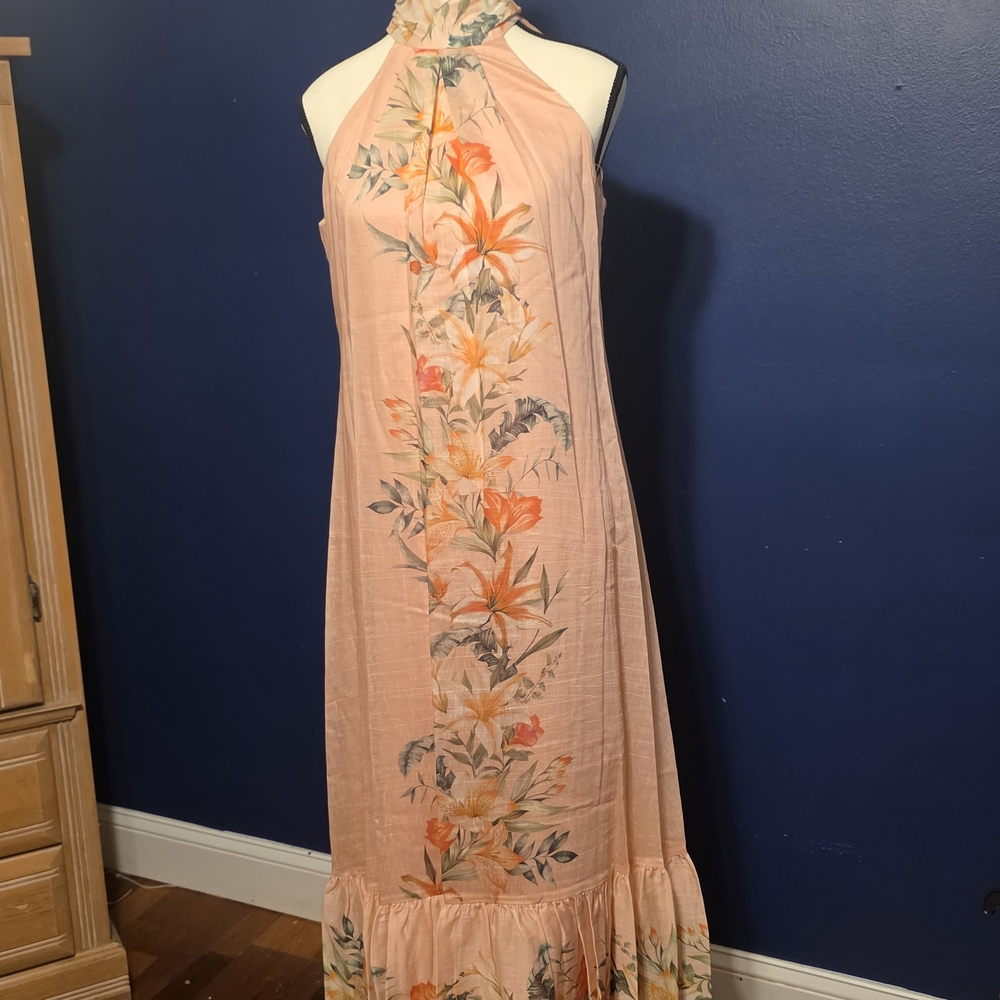 Taylor Peach Floral Maxi Dress